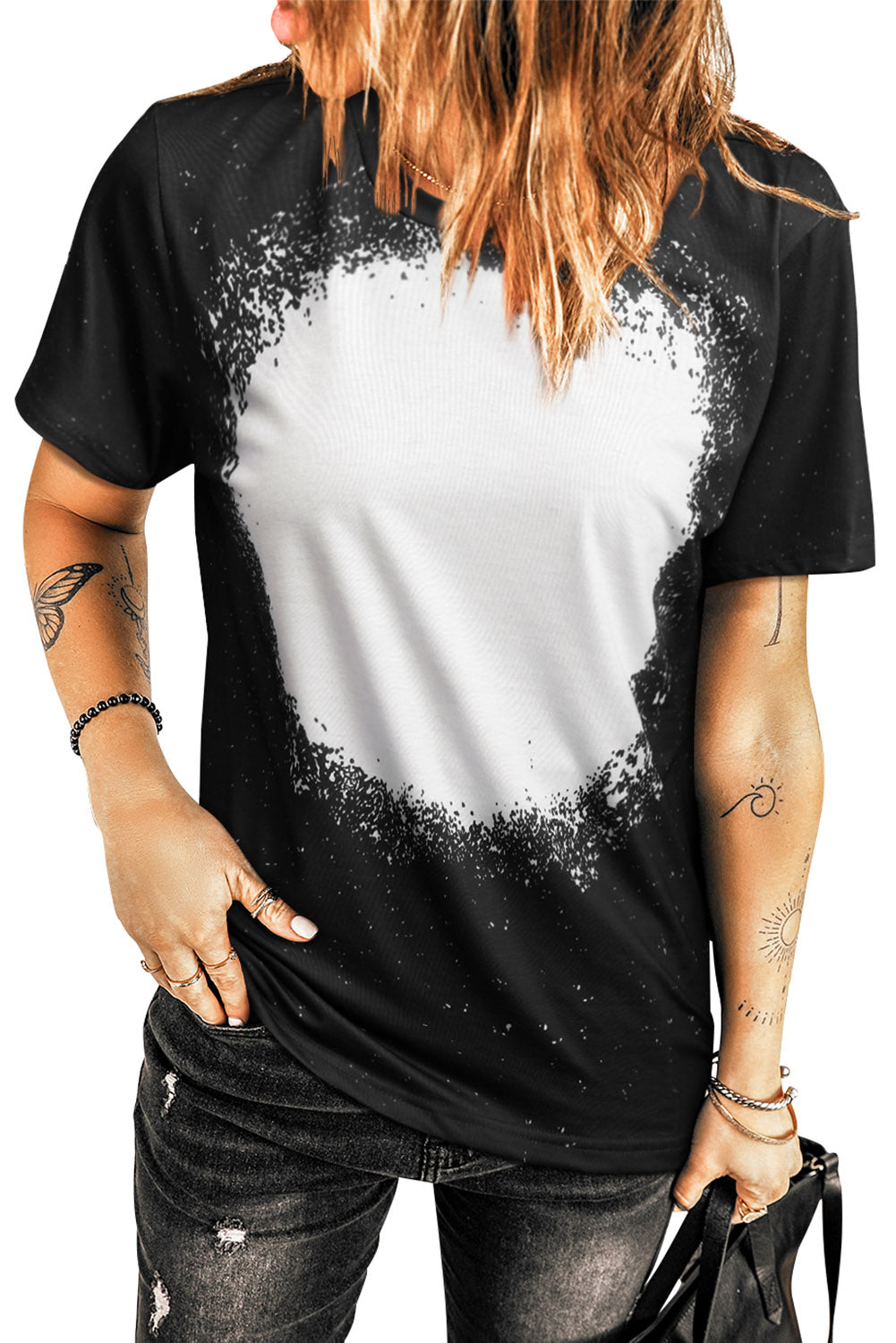 Baseball Mom Crewneck Graphic Bleached T Shirt