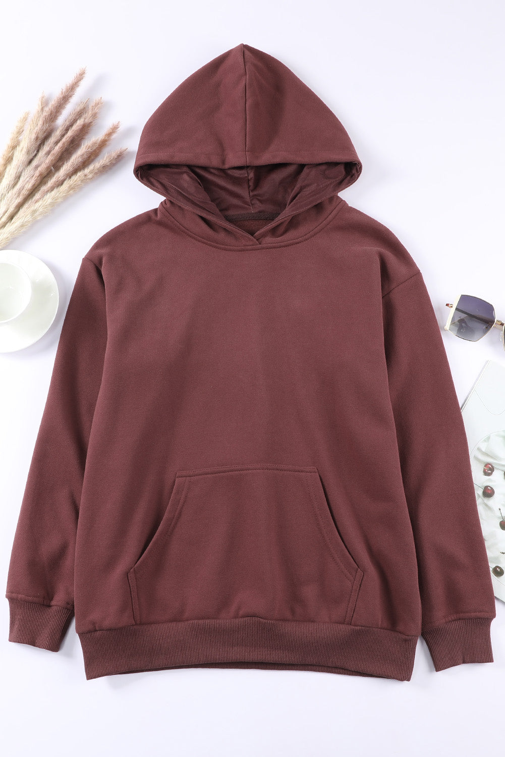 Dropped Shoulder Kangaroo Pocket Hoodie