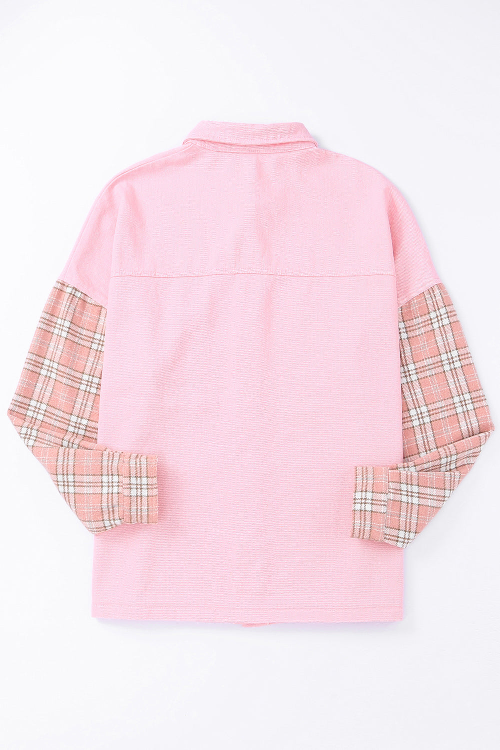 Plaid Raw Trim Shacket