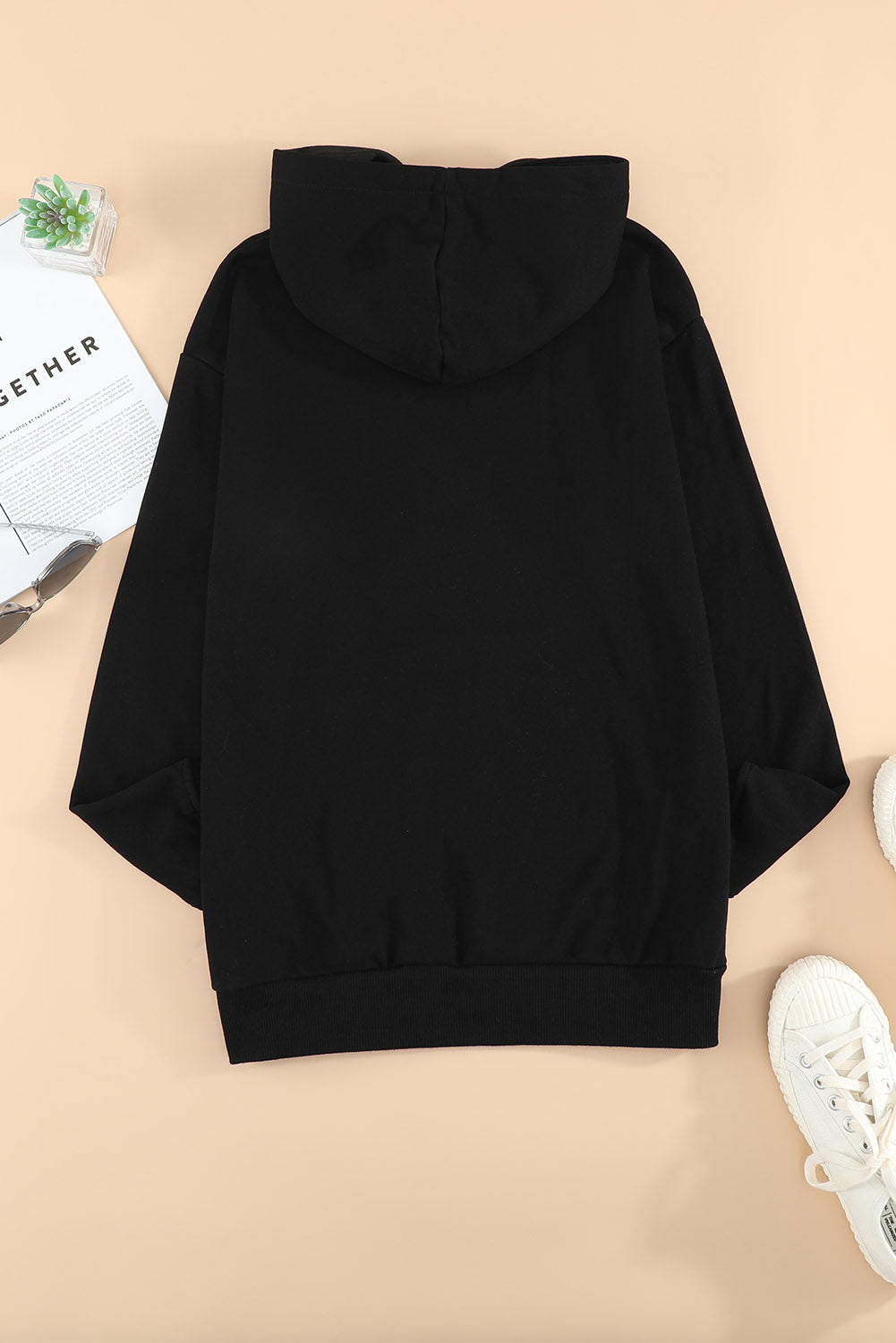 Dropped Shoulder Kangaroo Pocket Hoodie